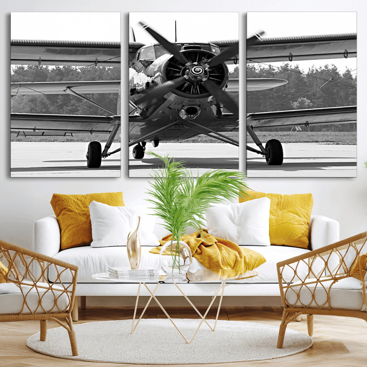 Wall Art Old War Plane Canvas Print