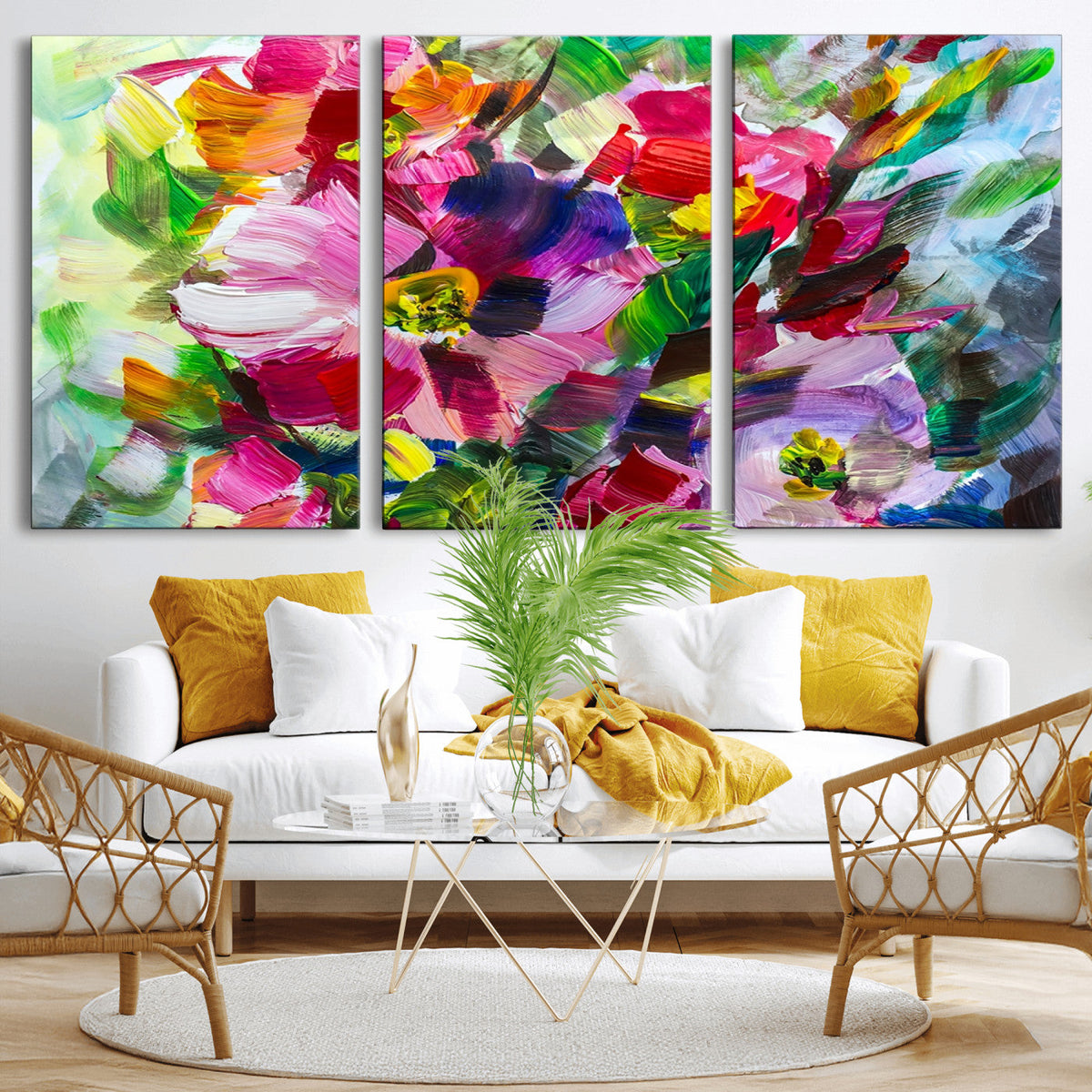 Oil Flower Abstract Canvas Print