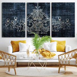 Dark Chandelier Wall Art Canvas Print
