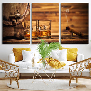 Rustic Whiskey and Barrel Canvas Print
