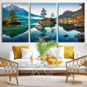 Crystal Clear Lake Wall Art | Mountains Wall Art Canvas | 3