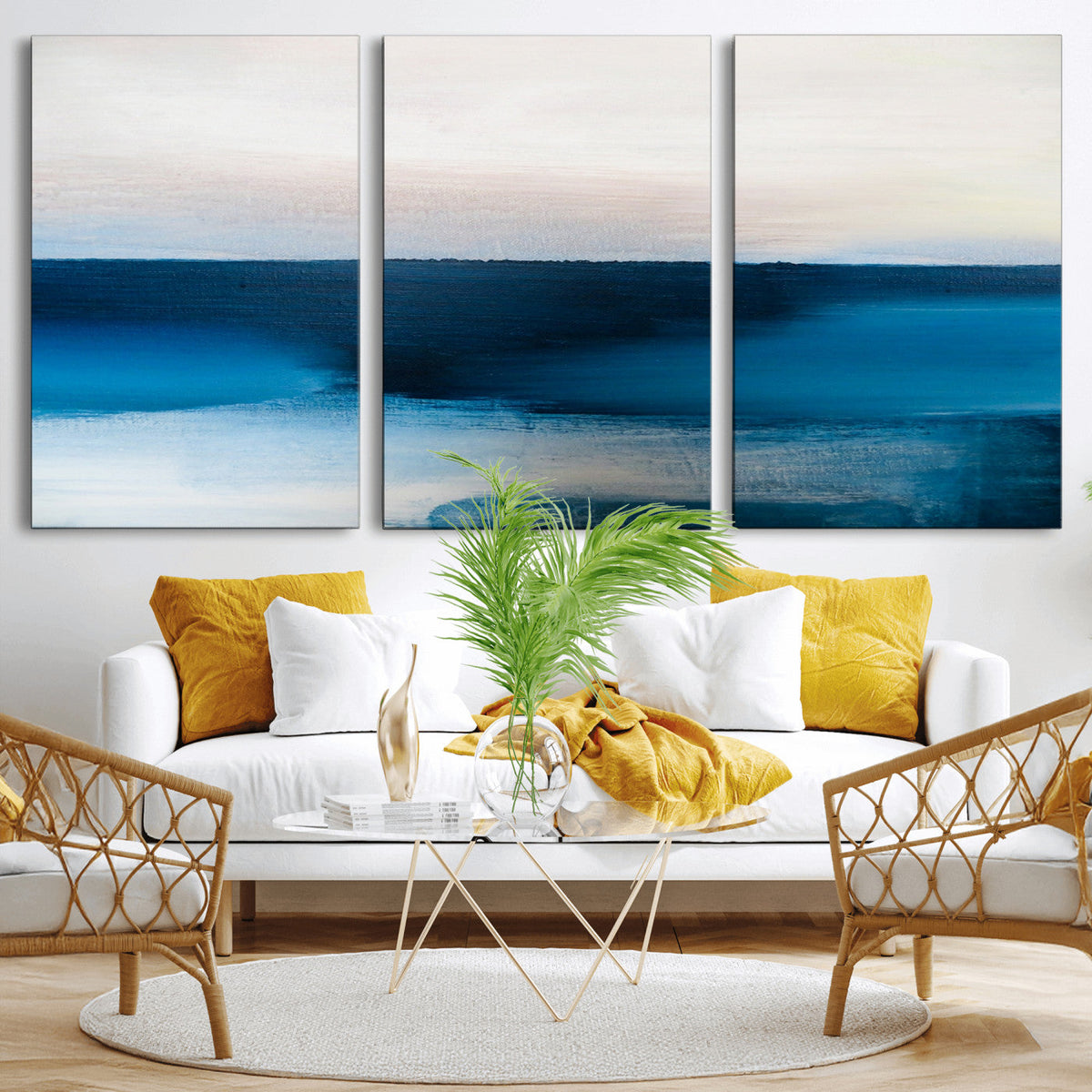 Dark Blue Abstract Wall Art Canvas Print