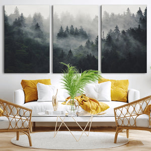 Nature Wall Decor - Serene Triptych Nature Print – Woodland