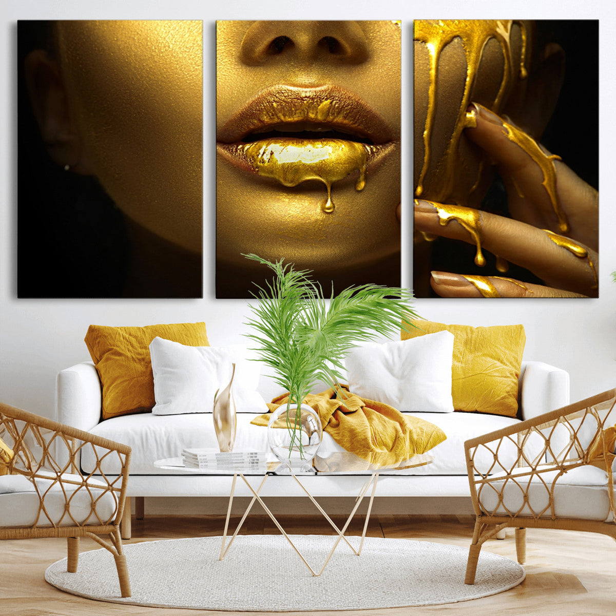 Gold and Women Wall Art Canvas Print