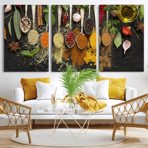 Kitchen Spice Wall Art Canvas Print