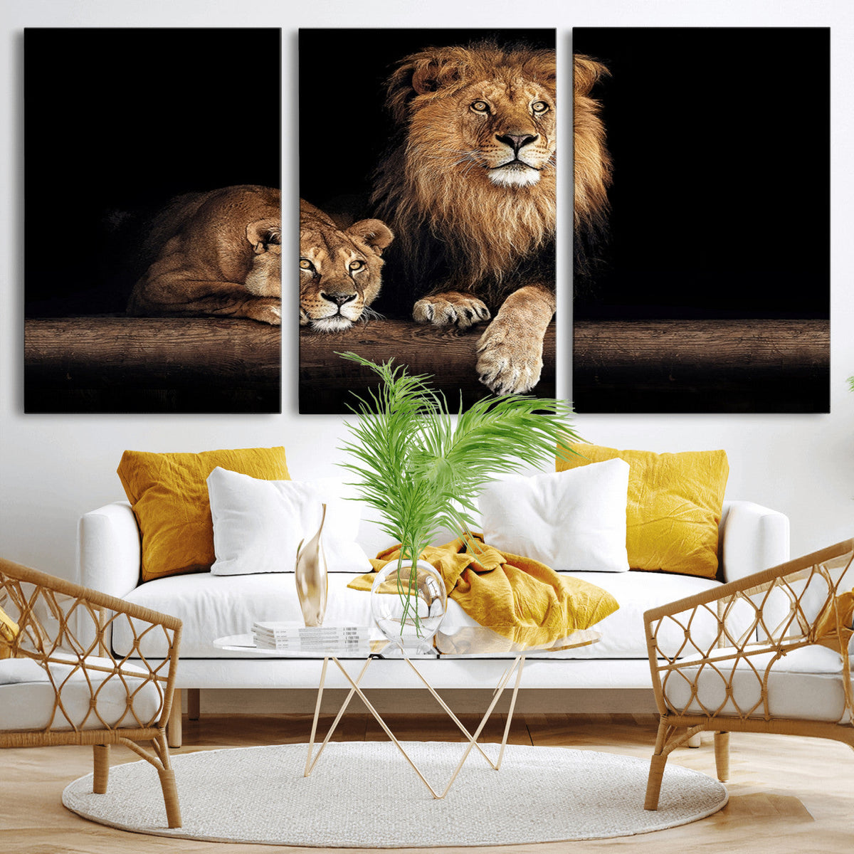 Lion Canvas Wall Art – Majestic Animal Print Artwork for