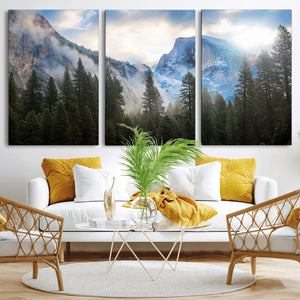 Half Dome Yosemite Calinia Wall Art Canvas Print El Capitan