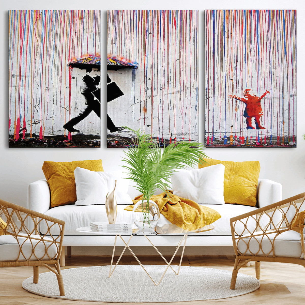 Banksy Wall Art Canvas Print, Framed Graffiti Art Picture