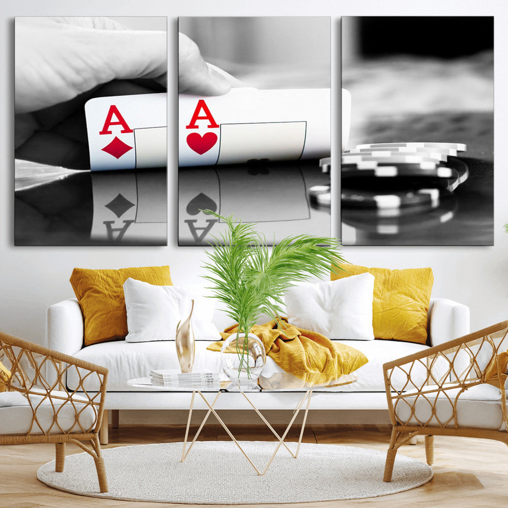 Aces Poker Art Poker Game Wall Art Canvas Print