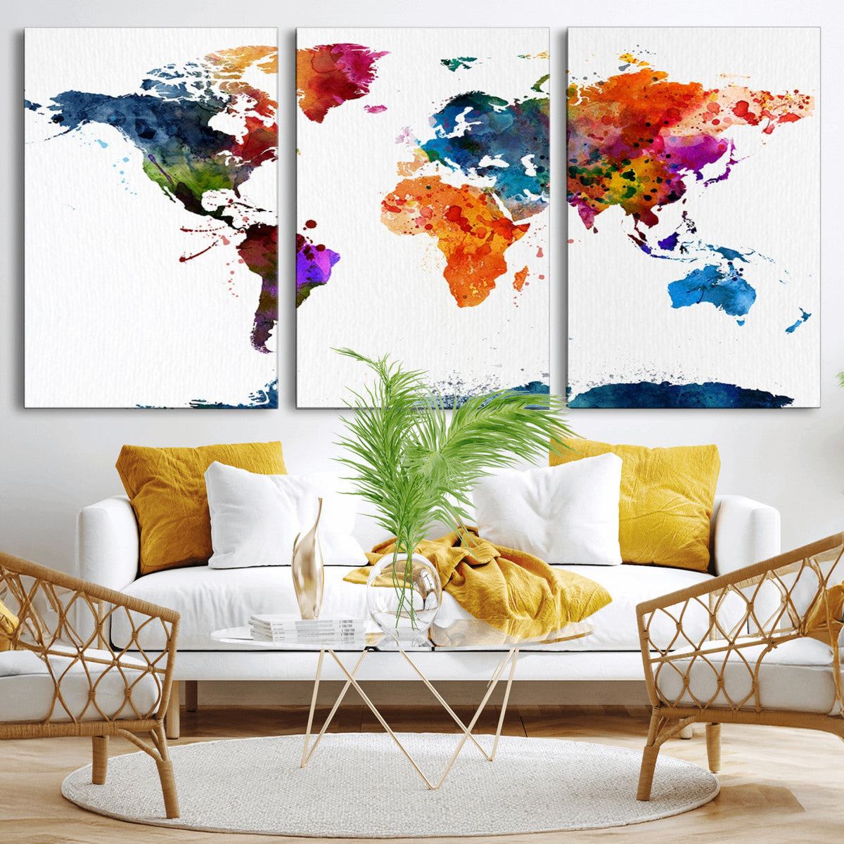 World Map Canvas Print – Detailed Map of the World Wall Art