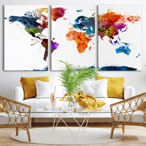 World Map Canvas Print – Detailed Map of the World Wall Art