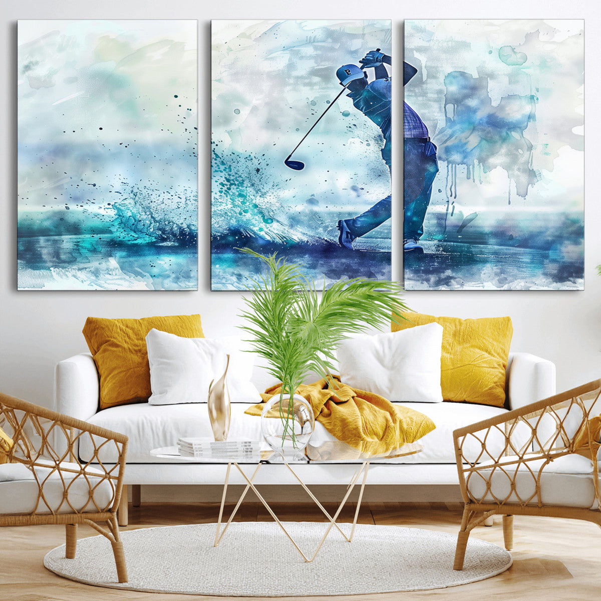Golf Swing Wall Art Canvas Print - Sports-Inspired