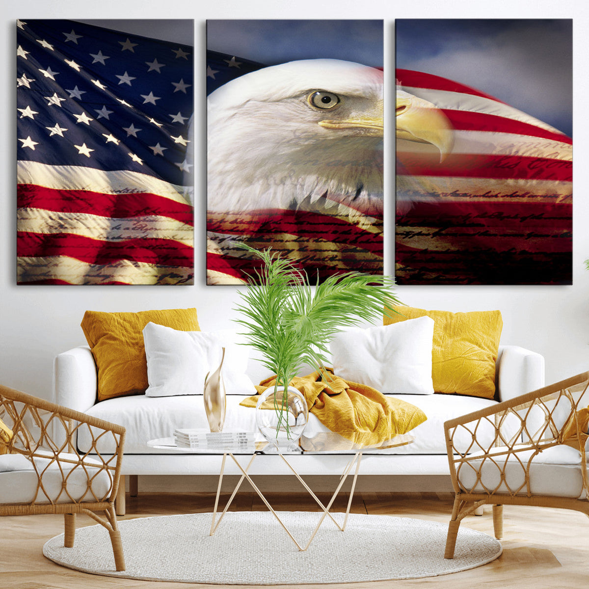 American Flag Eagle Symbol Wall Art, American Flag Eagle