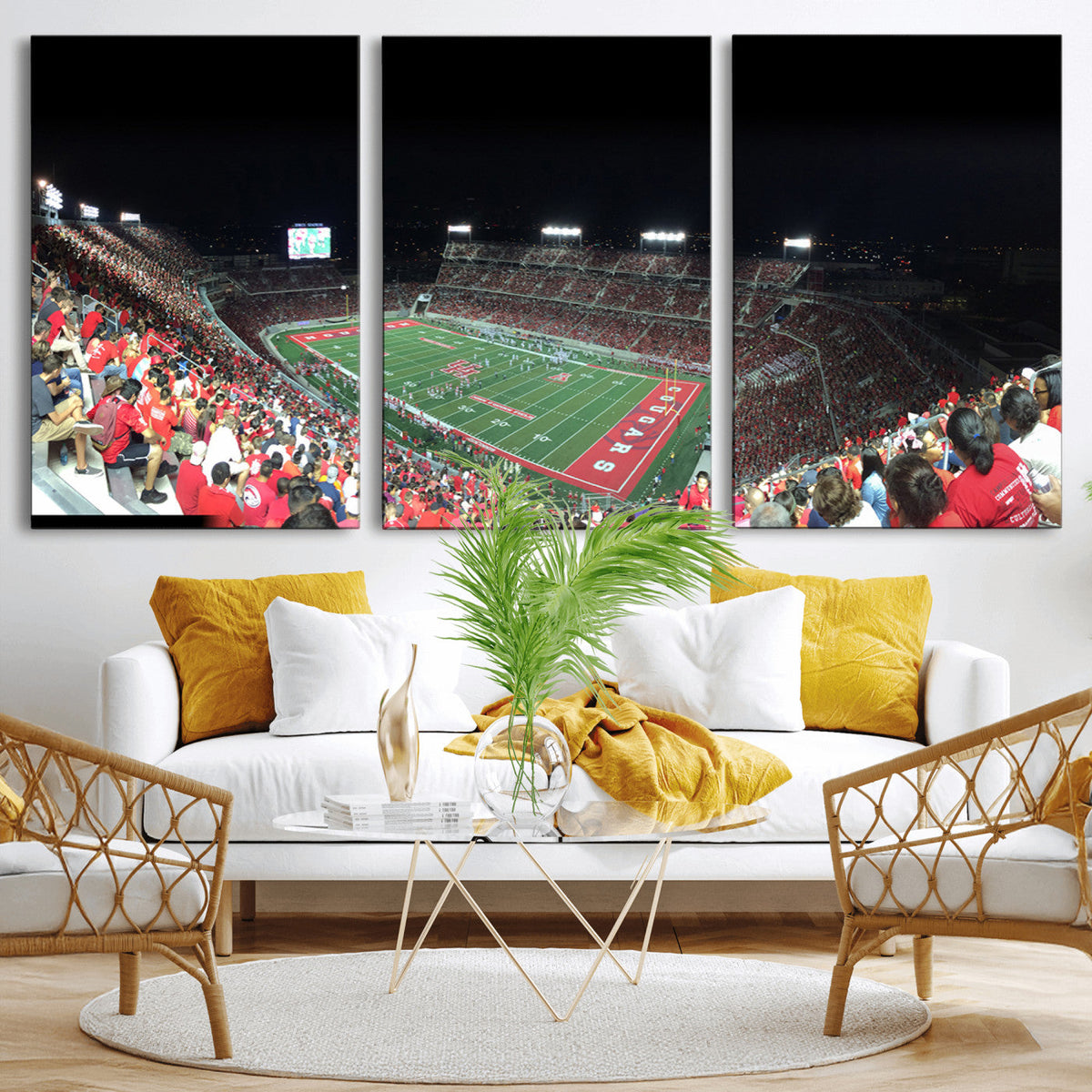 Houston Cougars Football Team Print - Houston TDECU Stadium