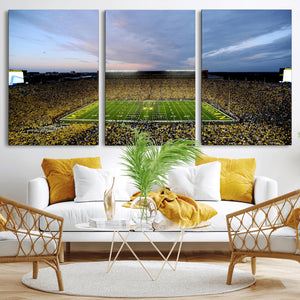 Michigan Stadium Wall Art Canvas Print, Vibrant Game Day