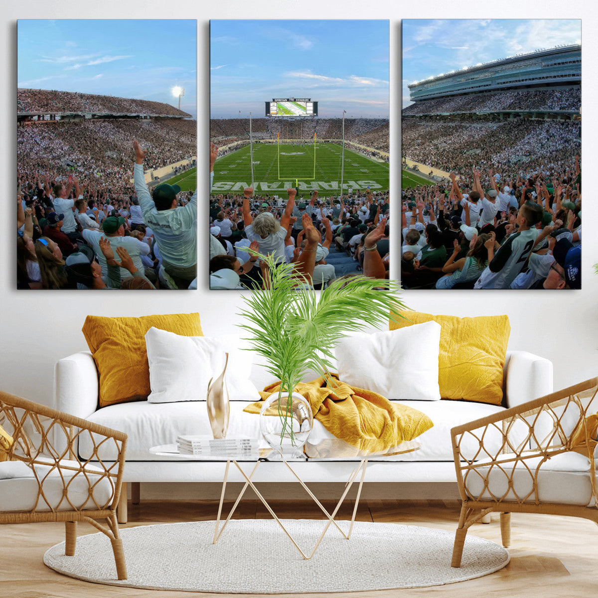 Michigan State Spartans Football Team Art Print - East