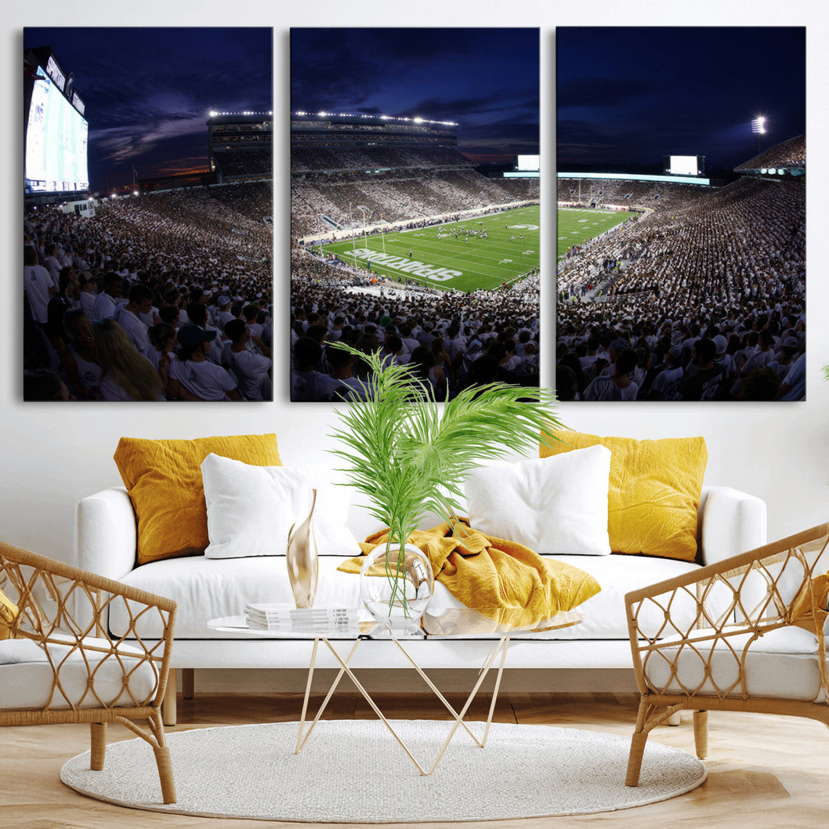 Michigan State Spartans Canvas, Framed Football Team Print -
