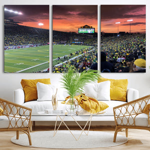 Eugene Autzen Stadium Canvas Wall Art Print – Sunset Over