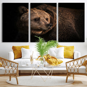 Wild Grizzly 399 Bear Canvas Wall Art Print, Bear Animal
