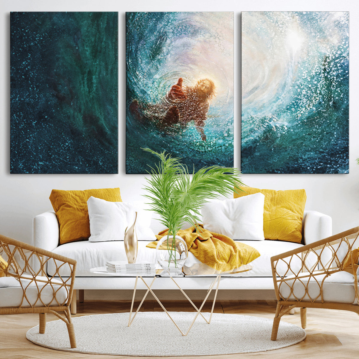 Powerful Jesus Canvas Print - Hand of Salvation,