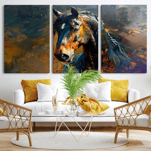 Abstract Horse Wall Art Canvas Print | Farmhouse Wall Decor