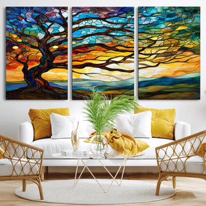 Mosaic Tree Wall Art | Ready to Hang Stained Glass Style
