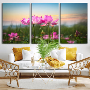Pink Flower on the Mountain Canvas Print, Framed Pink Flower