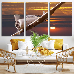 Old War Plane Wall Art Canvas Print