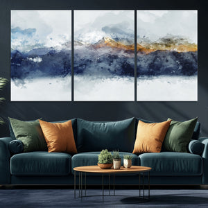 Abstract Mountain Range Art Canvas Print | 3 Panel