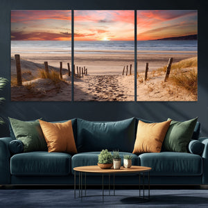 Sunset on the Sea Wall Art Canvas Print