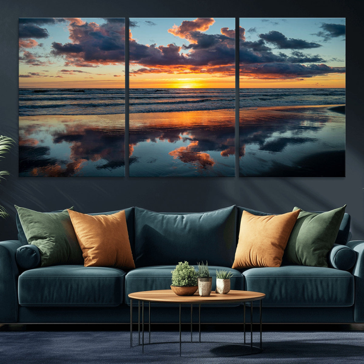 Beach Sunset Print - Stunning Ocean Canvas Artwork with