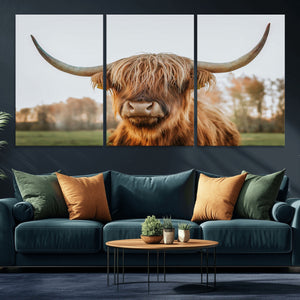 Highland Cow Animal Scottish Cattle Art Print Farmhouse Wall