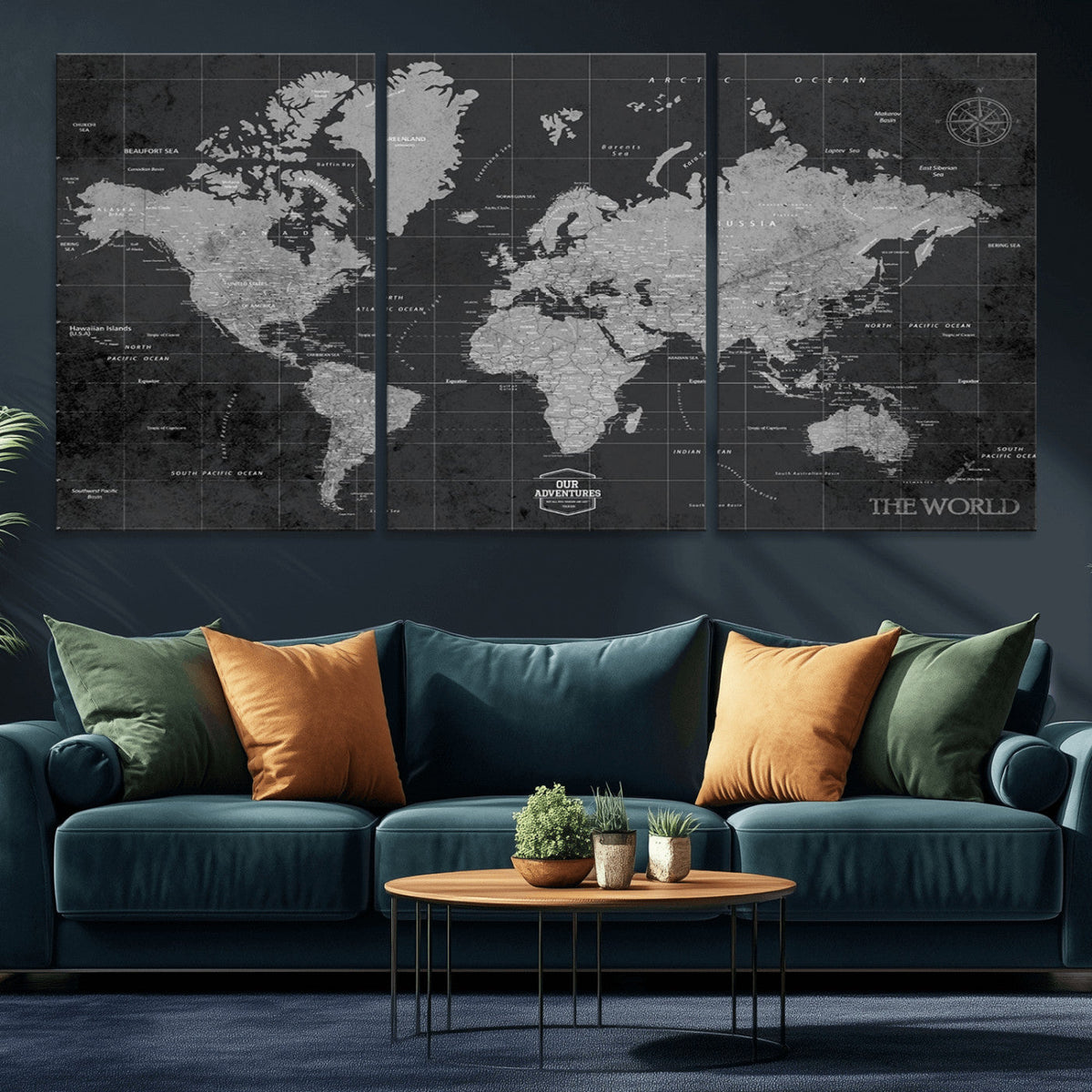 World Map Canvas Print – Detailed Map of the World Wall Art