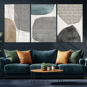 Canvas Print Wall Art Abstract Art Boho, Framed Boho Decor