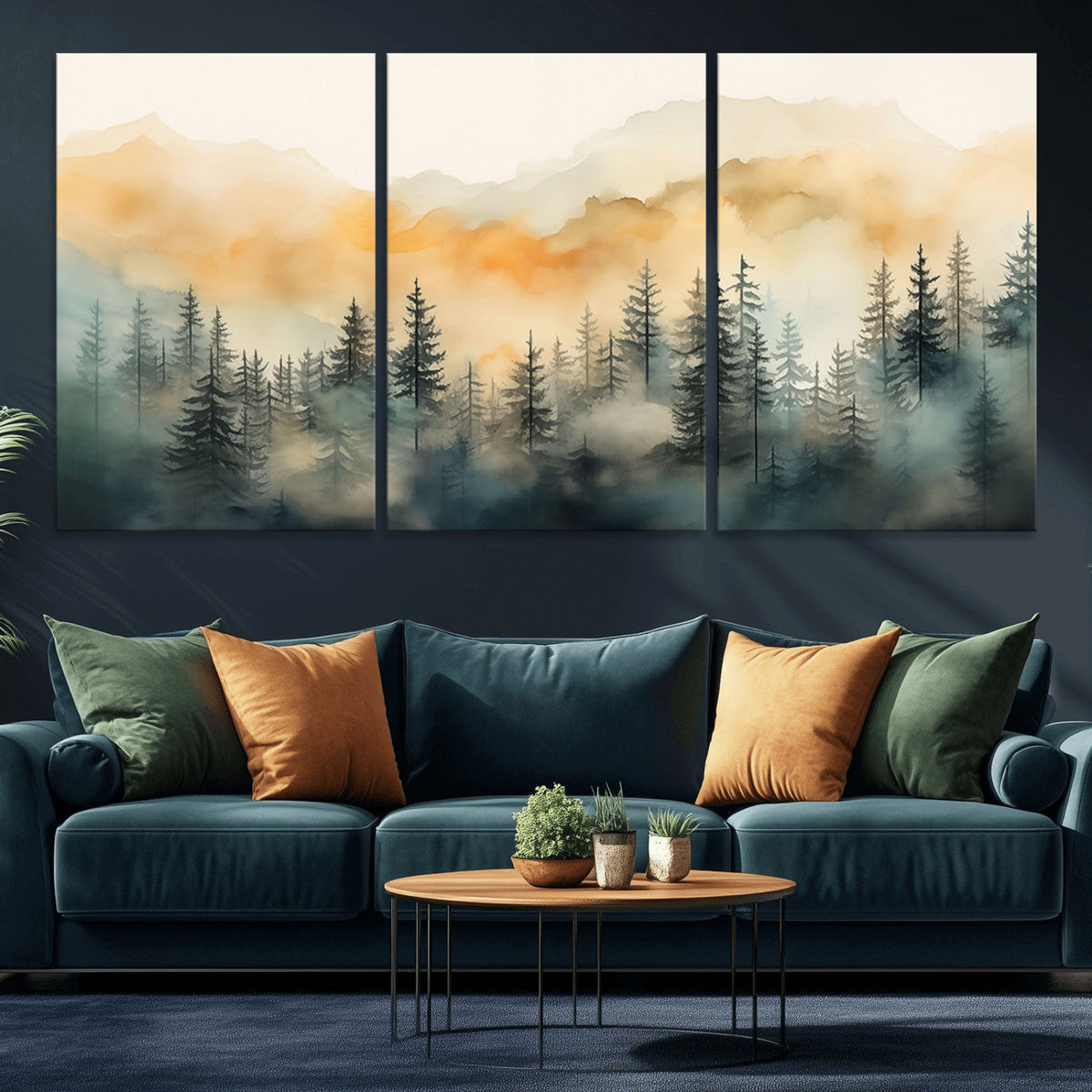 Abstract Forest Print - Mountain Wall Art | Autumn Landscape