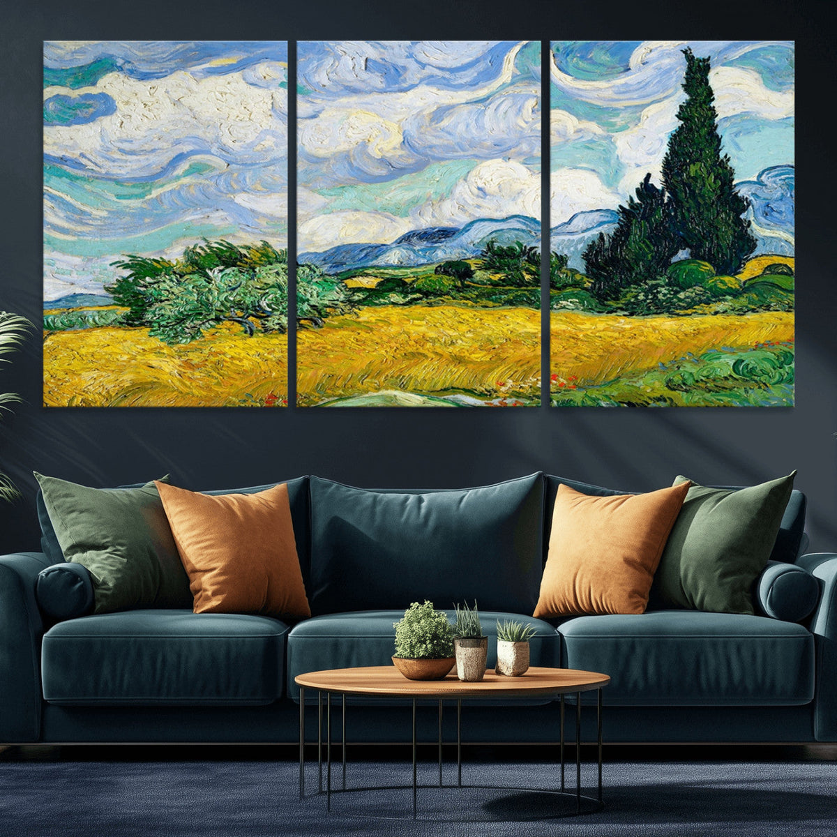 Wheatfield With Cypresses By Van Gogh Painting Wall Art