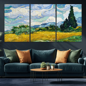 Wheatfield With Cypresses By Van Gogh Painting Wall Art