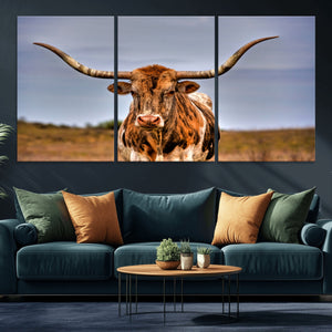 Texas Longhorn Wall Art Print, Framed Longhorn Cow Wall Art