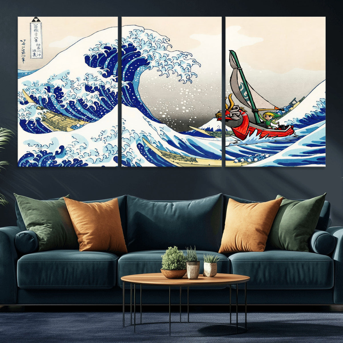Katsushika Hokusai Kanagawa Giant Wave Wall Art Canvas Print