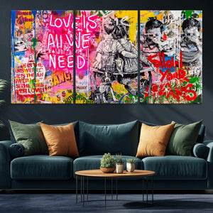 Follow Your Dreams & Love is All We Need Graffiti Street Art