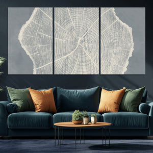Abstract Tree Ring Wall Art Canvas Print – Nature-Inspired,