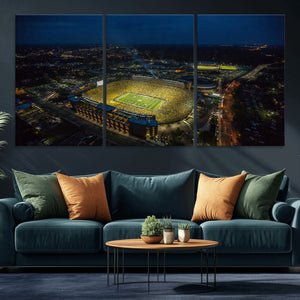 Michigan Stadium Night Game Wall Art – Sports Arena Aerial
