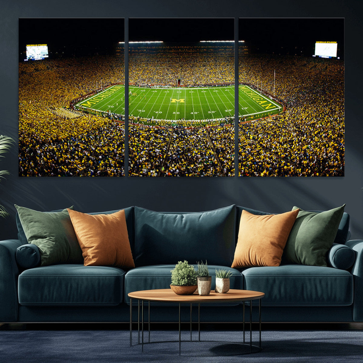 Stadium in Michigan Wall Art Canvas Print, Framed American