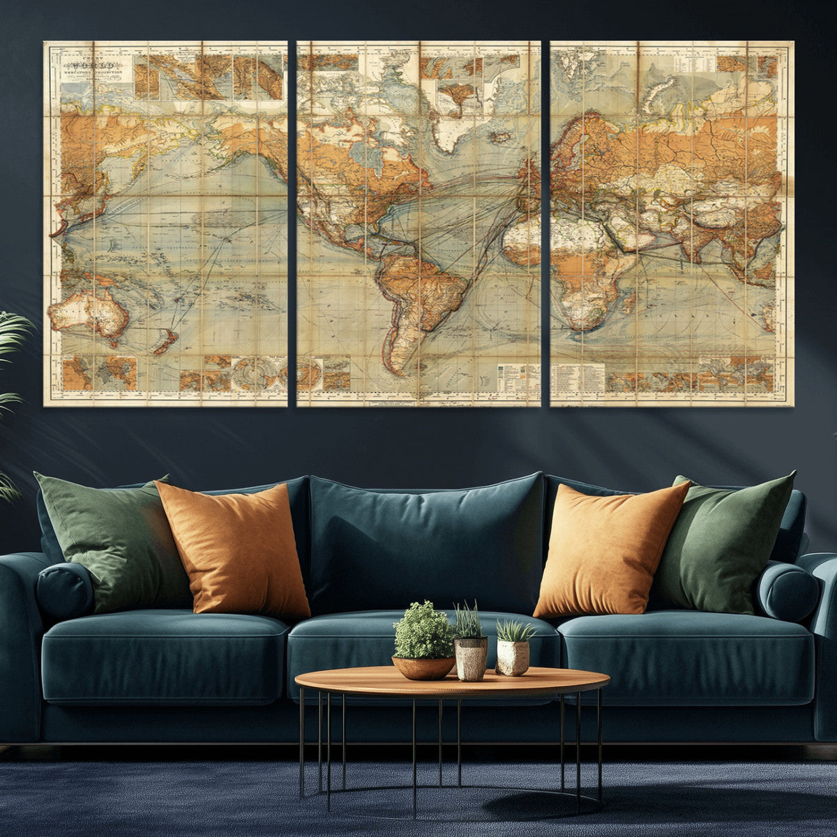 Push Pin World Map Canvas Print – Travel Tracker Wall Art