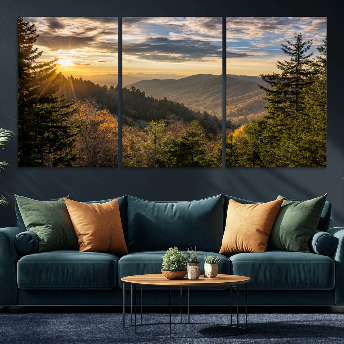 Sunrise Over the Smoky Mountains Canvas Wall Art –