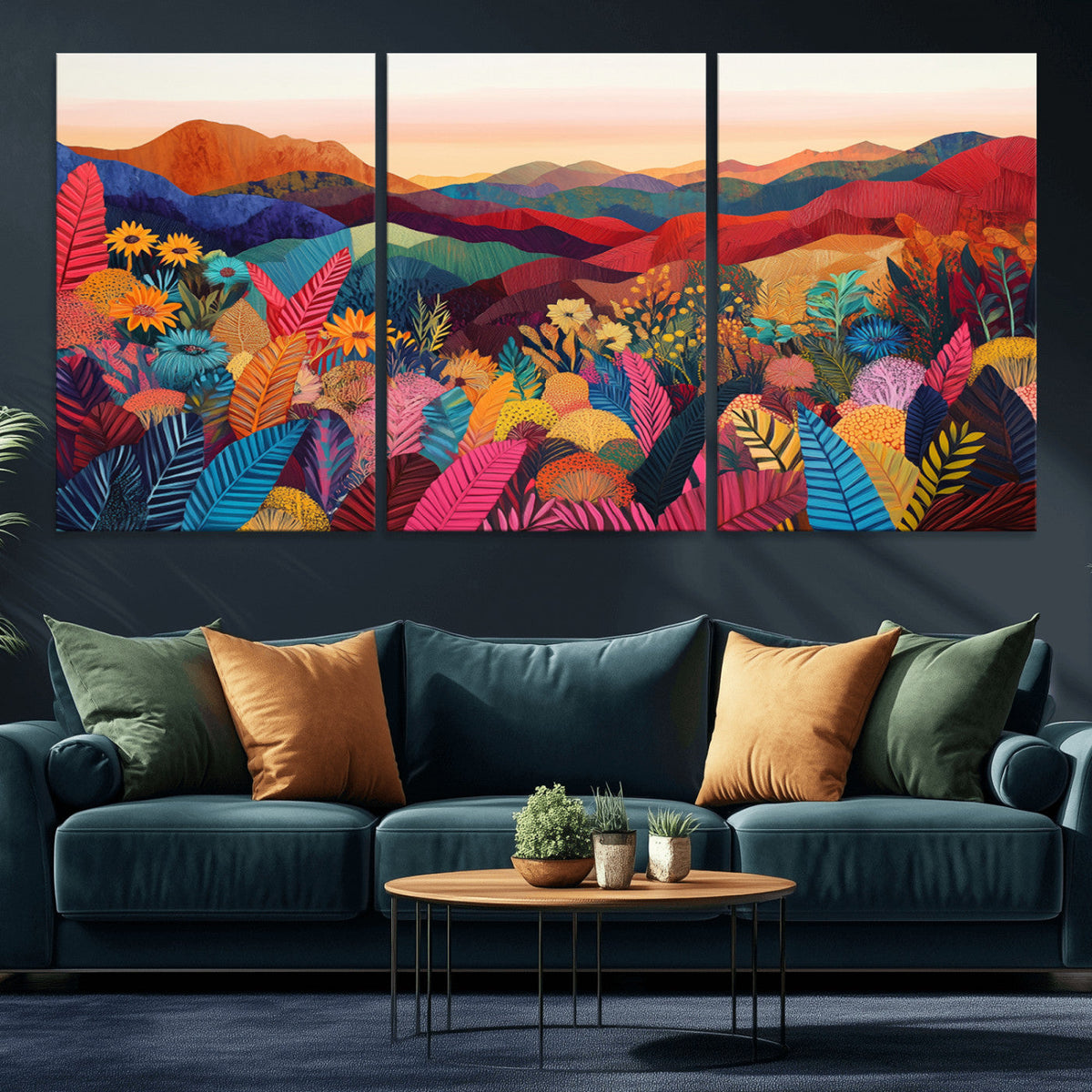 YAYOI KUSAMA Abstract Print - Landscape Canvas Wall Art