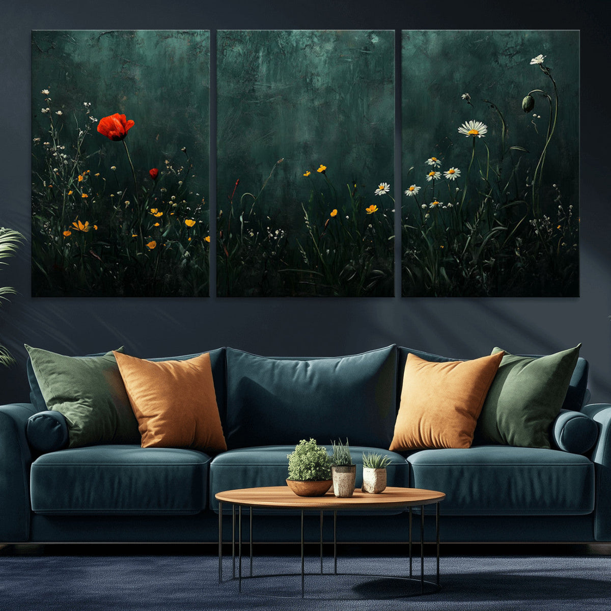 Wildflower Field Framed Wall Art, Vintage Botanical