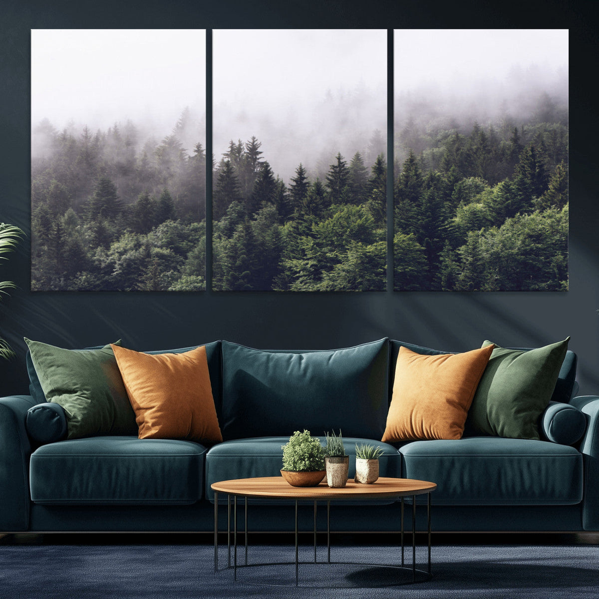 Misty Forest Wall Art | Foggy Forest Canvas Print | Large