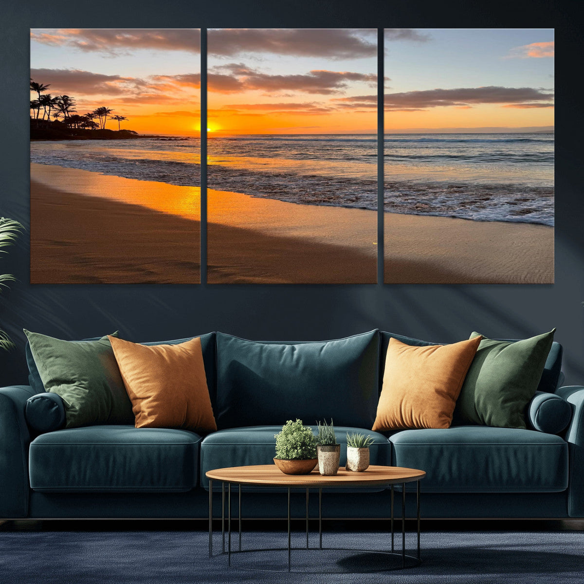 Sunset Wall Art Print - Stunning Beach Sunset Canvas Artwork