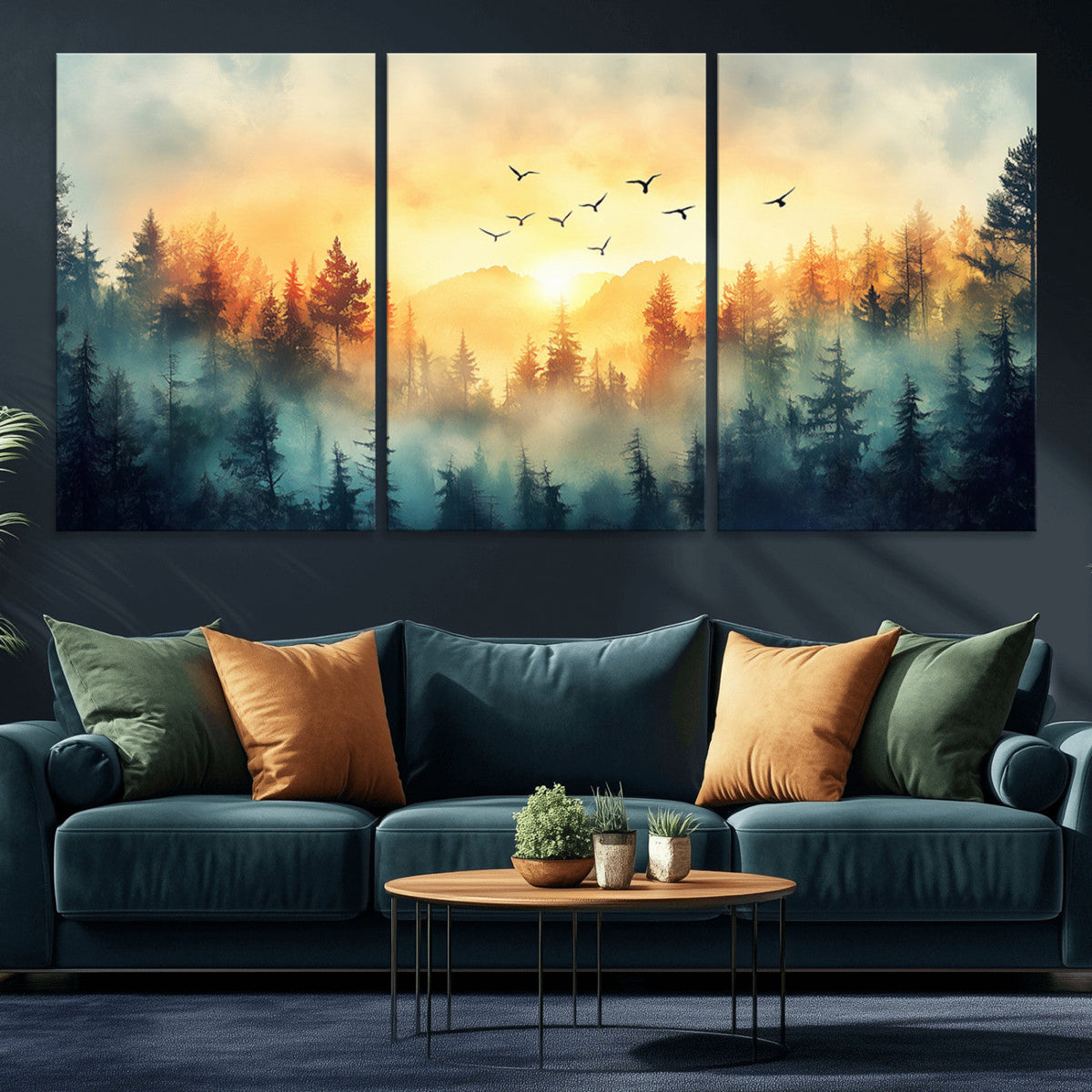 Abstract Forest Wall Art Print- Serene Nature Canvas Print